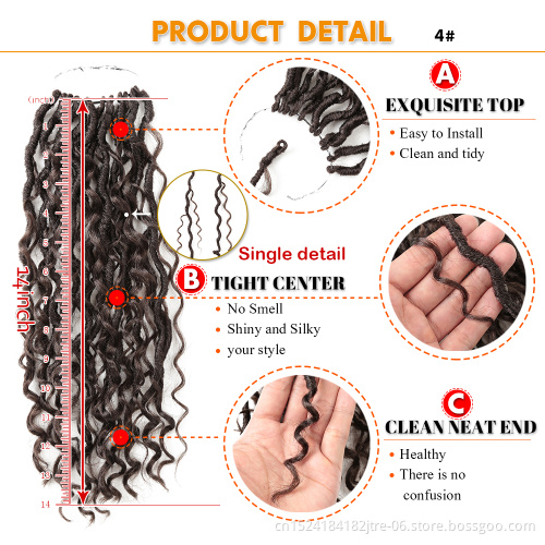 18inch Goddess Faux Locs Curly Crochet Braids Natural Synthetic Hair Extension For Women Locs New Style 24Stands/Pack